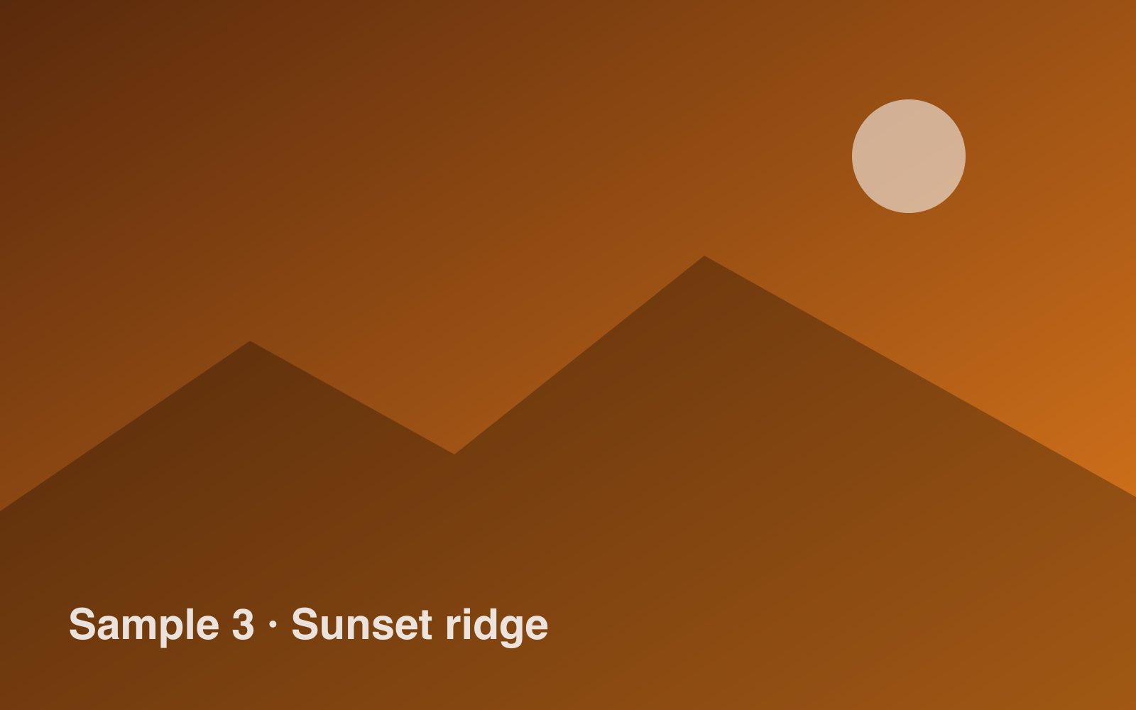 Sunset ridge sample