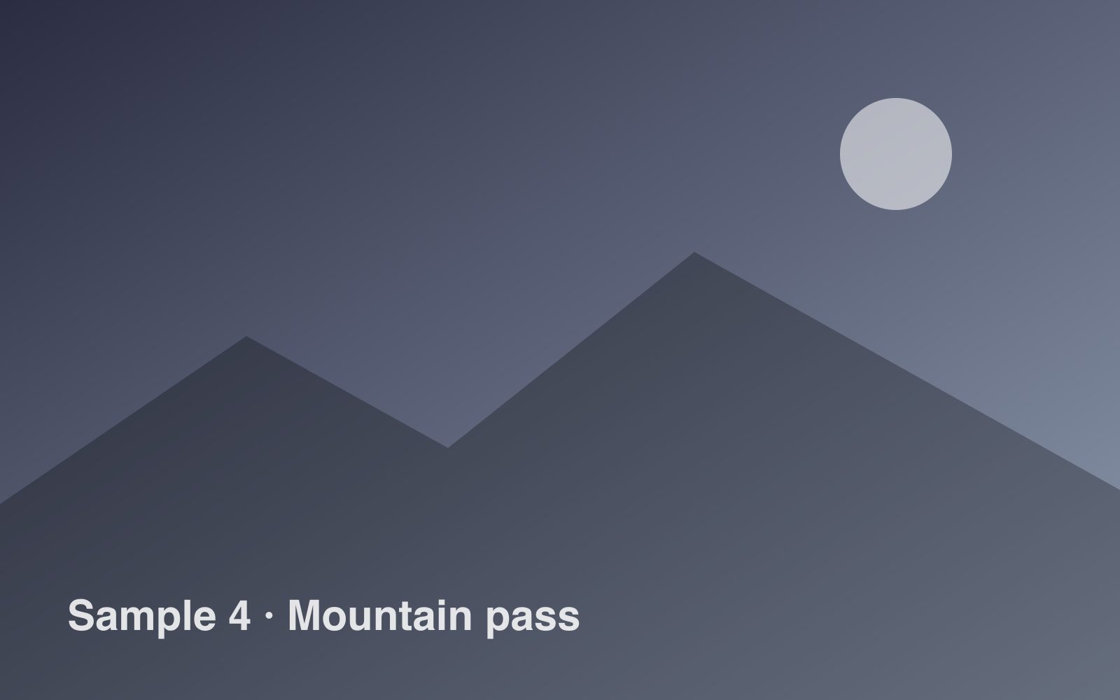 Mountain pass sample